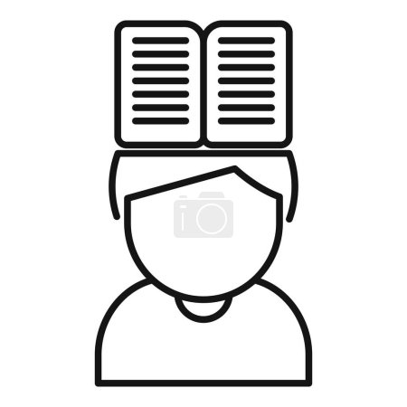 Illustration for Read book memory icon outline vector. Lost think. Care lost work - Royalty Free Image