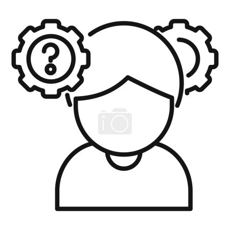 Person memory icon outline vector. Care lost disorder. Science mind