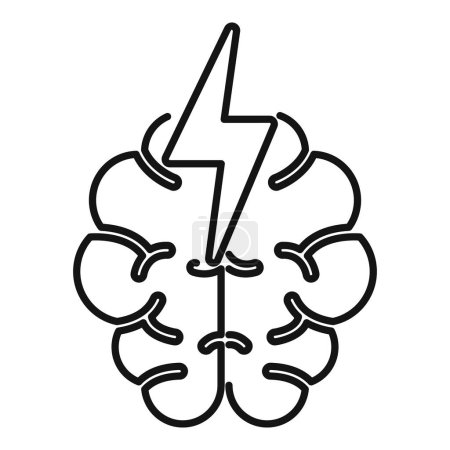 Fast brain memory icon outline vector. Work health. System effort study