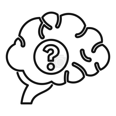 Illustration for Brain work memory icon outline vector. Dementia head. Work health - Royalty Free Image