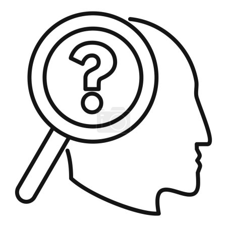 Memory question icon outline vector. Power mind. Health attention