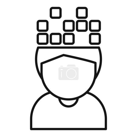 Illustration for Construct person memory icon outline vector. Cognitive power. Lost health - Royalty Free Image
