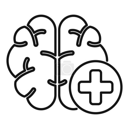 Illustration for Healthy memory icon outline vector. Work health lost. Creative mind - Royalty Free Image