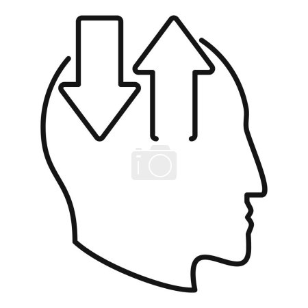 Change memory shelf icon outline vector. Mind person. Work power mental