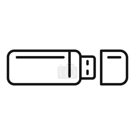 Usb flash memory icon outline vector. Mental cognitive. Work health