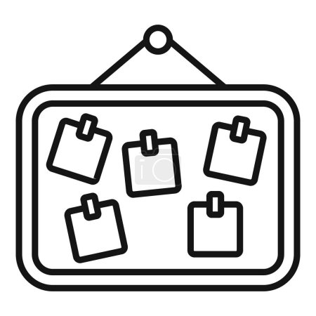 Memory board icon outline vector. Papers stickers. Work health creative