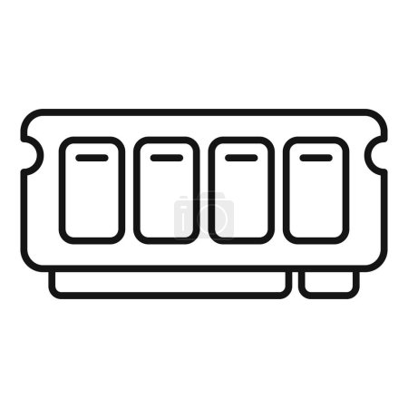 Ram memory icon outline vector. Pc computer part. Fast creative speed