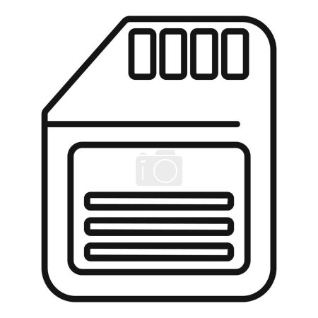 Illustration for Flash memory card icon outline vector. Recollect information. Lost mind - Royalty Free Image