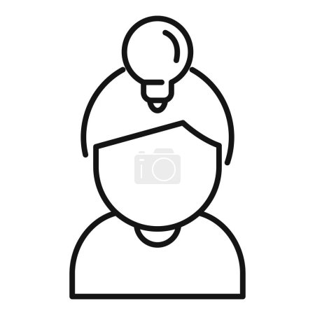 Illustration for New bulb idea icon outline vector. Lost work health. Science solitary - Royalty Free Image