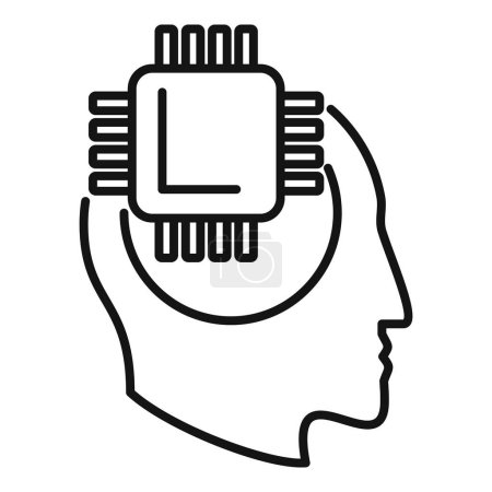 Illustration for Mind processor icon outline vector. Lost work health. Solitary science - Royalty Free Image