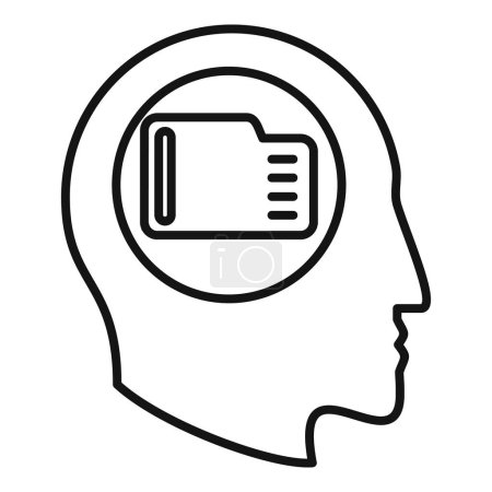 Think care lost icon outline vector. Memory science. Education health