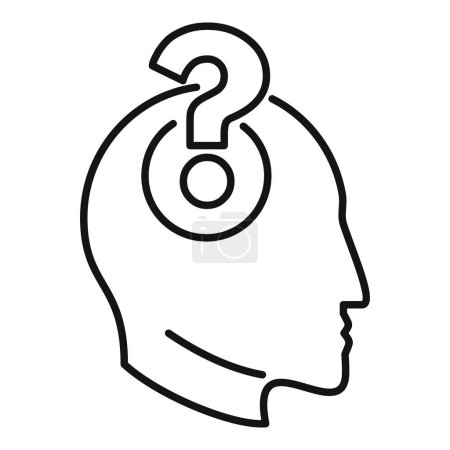 Illustration for Cognitive power icon outline vector. Solitary science. Care lost work - Royalty Free Image