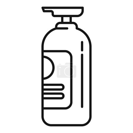 Téléchargez les illustrations : Shampooing distributeur icône contour vecteur. Salon de beauté. Traitement de mode - en licence libre de droit