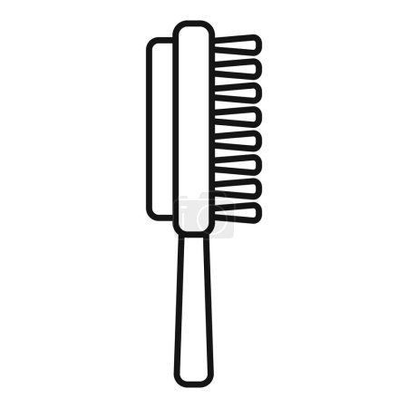 Ilustración de Icono de cepillo cuidado del cabello contorno vector. Salón de belleza. Atención médica femenina - Imagen libre de derechos