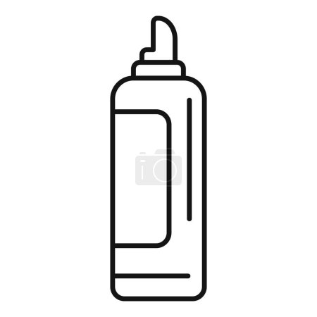 Téléchargez les illustrations : Vecteur de contour de bouteille de mousse rasoir icône. Soins aux hommes. Cosmétologie corporelle - en licence libre de droit