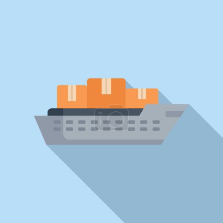 Ship cargo delivery icon flat vector. Fast sea location. Order service
