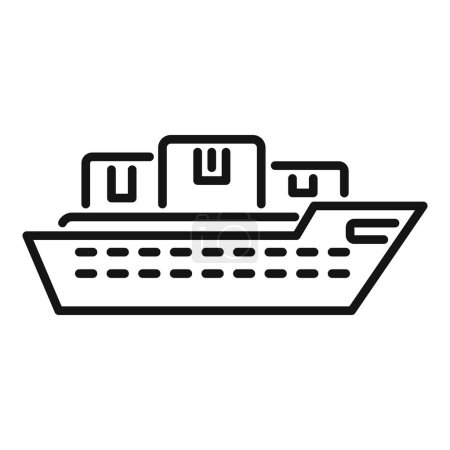 Ship cargo delivery icon outline vector. Fast sea location. Order service