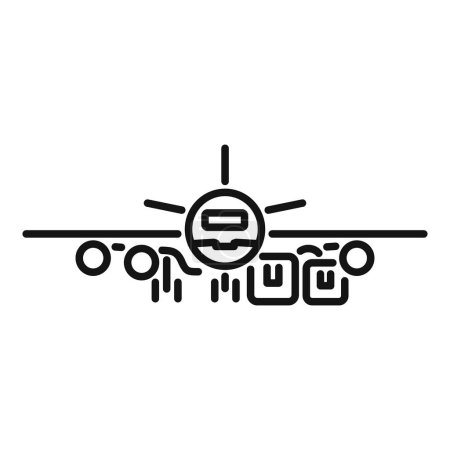 Airplane shipping icon outline vector. Fast delivery. Best box service