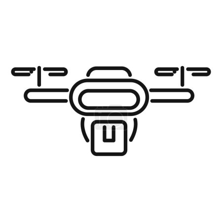 Drone parcel delivery icon outline vector. Shop express. Ship delivery container