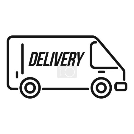 Van car delivery icon outline vector. City express service. Distribution shipment