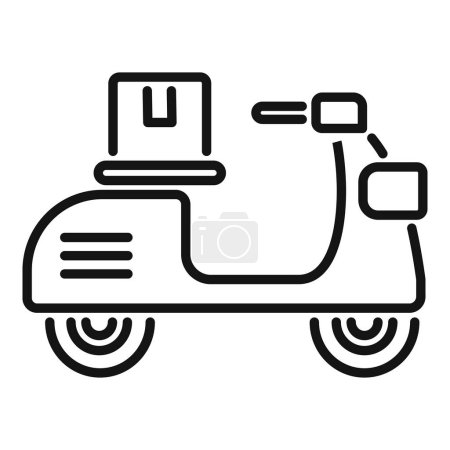 Scooter delivery icon outline vector. Import express. Package service vessel