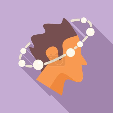Sick dizziness icon flat vector. Person health. Adult pain feeling