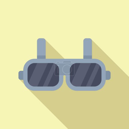 Filmische Vr-Brille Symbol flachen Vektor. Cyber-Spiel Zukunft. Glasinnovation