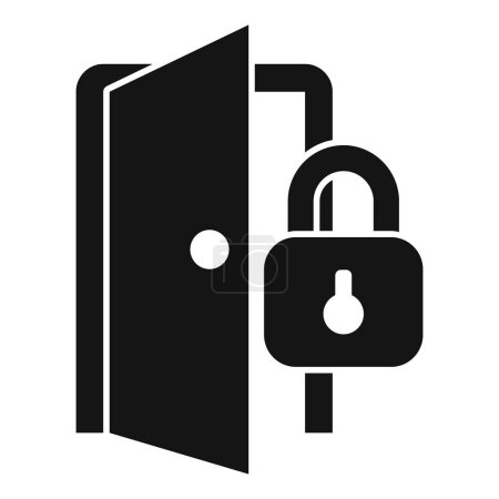 Ilustración de Puerta de bloqueo detener el robo icono simple vector. Seguridad de alarmas. Seguro de protección - Imagen libre de derechos