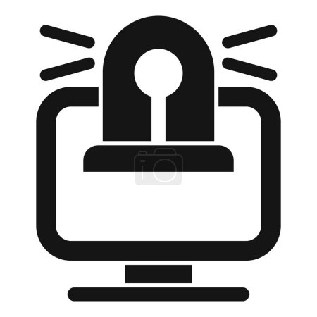 Illustration for Stop online theft icon simple vector. Secure crime. Access safeguard - Royalty Free Image