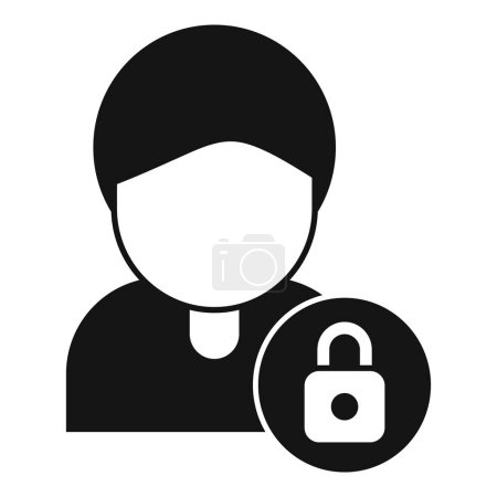 Secured person identity icon simple vector. Stop theft. Access gesture