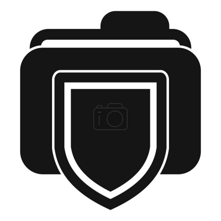 Illustration for Secured folder documents icon simple vector. Alarm crime. Software protection - Royalty Free Image