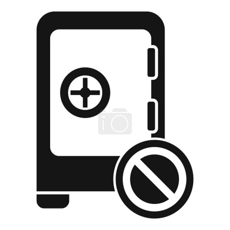 Secured metal case icon simple vector. Anti thief. Police security law