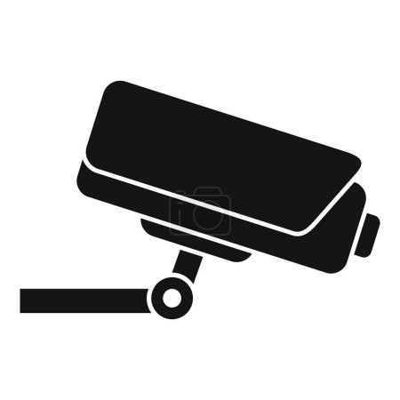 Illustration for Secured police camera icon simple vector. Prevent crime. Stop online theft - Royalty Free Image