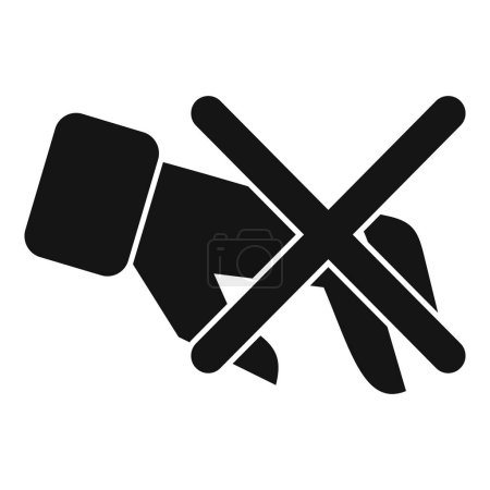 Illustration for Hand stop theft icon simple vector. Secure cyber. Insurance crime prevent - Royalty Free Image
