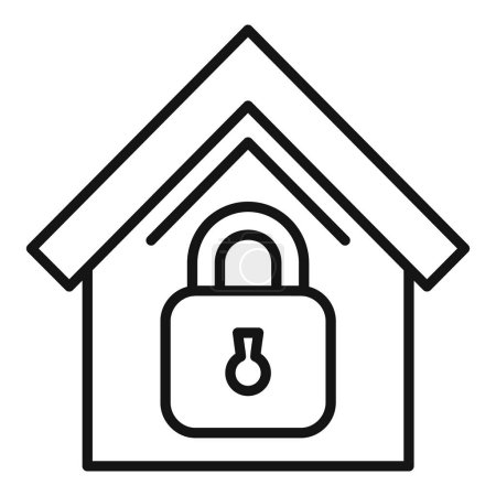 Home lock access icon outline vector. Secure stop theft. Gesture vigilant