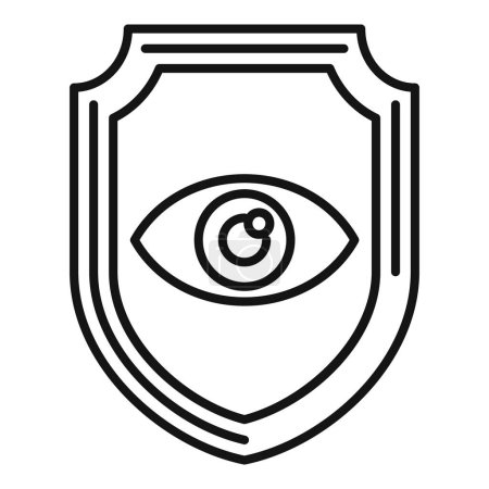 Secured stop theft eye icon outline vector. Access gesture. Coverage precaution