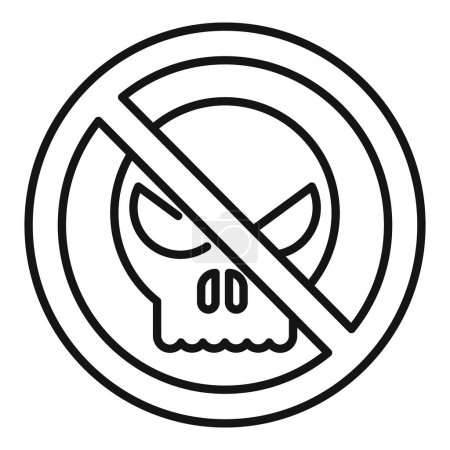 Illustration for Stop dos attack icon outline vector. Secured hacker. Secure gesture access - Royalty Free Image