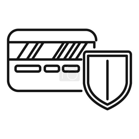 Ilustración de Secured bank card icon outline vector. Identidad de alarma. Vigilante de seguridad - Imagen libre de derechos