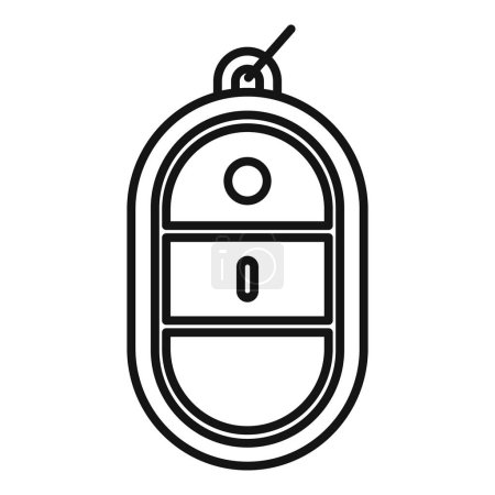Ilustración de Vector de contorno de icono de control remoto seguro. Vehículo de acceso. Protección de pan - Imagen libre de derechos
