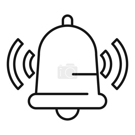Ilustración de Alarma timbre campana icono contorno vector. Cobertura asegurada. gesto de acceso - Imagen libre de derechos