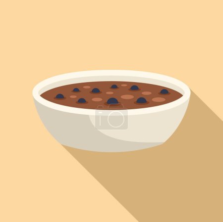 Fish cream soup icon flat vector. Vegetable bowl. Food culinary lunch
