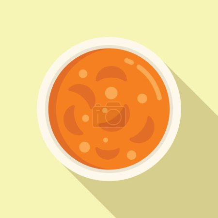 Delicacy cream soup icon flat vector. Cooking repast. Can vegetable hot