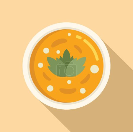 Serving cream soup icon flat vector. Supper lunch. Cuisine serving potage