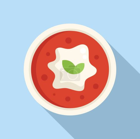 Meal cream soup icon flat vector. Cook lunch. Repast dining vegetable