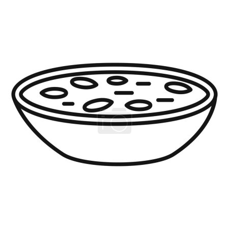 Crema sopa alimento icono contorno vector. Menú de platos de cocina. Cena de verduras