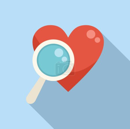 Heart patient examination icon flat vector. Clinic review. Inspection wellness machine