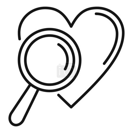 Illustration for Heart patient examination icon outline vector. Clinic review. Inspection wellness machine - Royalty Free Image