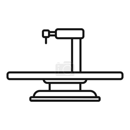 Patient bed examination icon outline vector. Review survey. Lab resonance machine