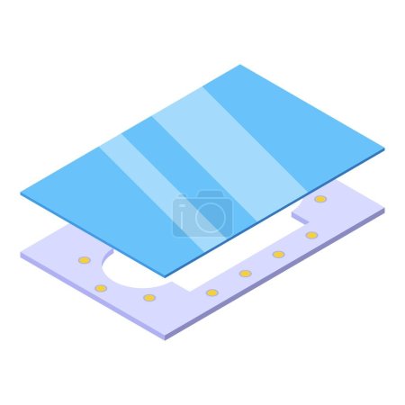 Illustration for Glass stretch ceiling icon isometric vector. Modern interior. Home room decoration - Royalty Free Image