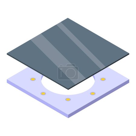 Illustration for Black stretch ceiling icon isometric vector. Apartment interior. Design office - Royalty Free Image